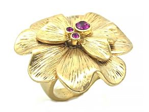 Lia Sophia Fashion Azalea And Wildflower Gold Tone Flower Ring