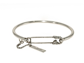 Marc By Marc Jacobs Crystal and Antique Silver Safety Pin Bracelet