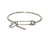 Marc By Marc Jacobs Crystal and Antique Silver Safety Pin Bracelet