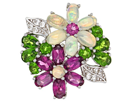 Opal Purple Rhodolite Garnet Green Chrome Diopside Topaz .925 Silver ...