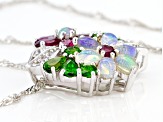 Ethiopian Opal Rhodium Over Sterling Silver Pendant And Chain 4.81ctw