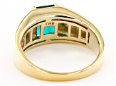 Green Lab Created Emerald 18k Yellow Gold Over Sterling Silver Ring 1.94ctw