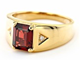 Red Vermelho Garnet™ 18k Yellow Gold Over Sterling Silver Men's Ring 2.33ctw