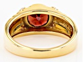 Red Round Vermelho Garnet™ 18k Yellow Gold Over Sterling Silver Men's Ring