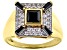 Black Spinel 18k Yellow Gold Over Sterling Silver Men's Ring 2.59ctw