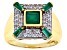 Green Onyx 18k Gold Over Sterling Silver Men's Ring .54ctw