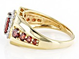 Red Garnet 18k Yellow Gold Over Sterling Silver Men's Ring 2.28ctw