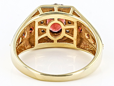 Red Garnet 18k Yellow Gold Over Sterling Silver Men's Ring 2.28ctw ...