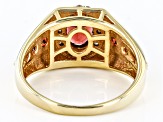 Red Garnet 18k Yellow Gold Over Sterling Silver Men's Ring 2.28ctw