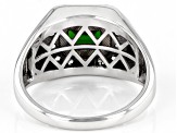 Chrome Diopside Rhodium Over Sterling Silver Men's Ring 1.60ctw
