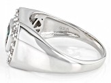 Green Mystic Topaz® Rhodium Over Sterling Silver Men's Ring 1.88ctw