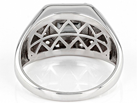 Green Mystic Topaz® Rhodium Over Sterling Silver Men's Ring 1.88ctw