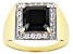 Black Spinel 18k Yellow Gold Over Sterling Silver Men's Ring 3.75ctw