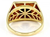 Black Spinel 18k Yellow Gold Over Sterling Silver Men's Ring 3.75ctw