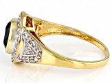 Black Spinel 18k Yellow Gold Over Sterling Silver Men's Ring 2.16ctw