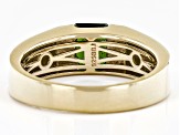 Green Chrome Diopside 18K Yellow Gold Over Sterling Silver Men's Ring 1.45ct