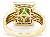 Green Chrome Diopside 18k Yellow Gold Over Silver Men's Ring 1.65ctw