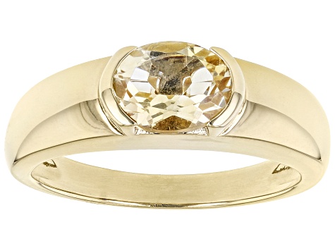 Yellow Citrine 18k Yellow Gold Over Sterling Silver Men's Ring 1.60ct