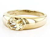 Yellow Citrine 18k Yellow Gold Over Sterling Silver Men's Ring 1.60ct