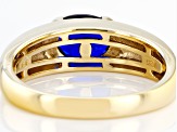 Blue Lab Created Spinel 18k Yellow Gold Over Sterling Silver Men's Ring 1.88ct