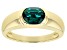 Green Lab Created Emerald 18k Yellow Gold Over Sterling Silver Men's Ring 1.40ct
