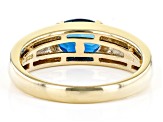 London Blue Topaz 18k Yellow Gold Over Sterling Silver Men's Ring 1.96ct