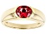 Orange Lab Created Padparascha Sapphire  18k Yellow Gold Over Sterling Silver Men's Ring 2.13ctw