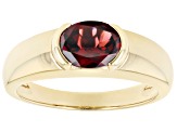 Red Vermelho Garnet(TM) 18k Yellow Gold Over Sterling Silver Men's Ring 2.04ctw