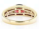 Red Vermelho Garnet(TM) 18k Yellow Gold Over Sterling Silver Men's Ring 2.04ctw