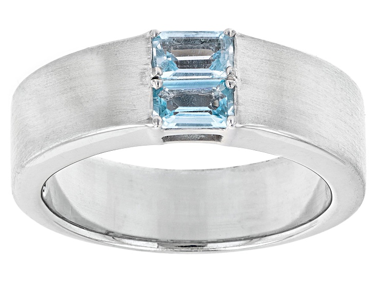 Sky Blue Topaz Rhodium Over Sterling Silver Matte Finish