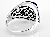 Blue Lapis Lazuli Sterling Silver Men's Ring 14x12mm