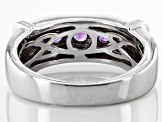 Purple Amethyst Rhodium Over Sterling Silver Men's Ring 0.98ctw