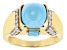 Blue Composite Turquoise 18k Gold Over Silver Men's Ring 0.61ctw
