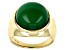 Green Onyx 18k Yellow Gold Over Sterling Silver Solitaire Men's Ring 15mm