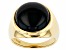 Black Onyx 18k Yellow Gold Over Sterling Silver Solitaire Men's Ring 15mm