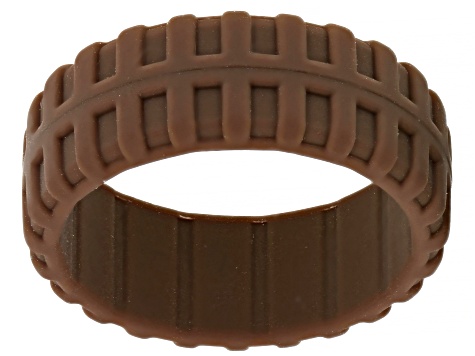 Camo Green, Olive, Grey and Brown Set of 4 Men's Silicone Band Rings