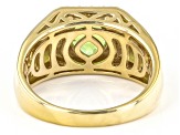 Green Peridot 18k Yellow Gold Over Sterling Silver Men's Ring 2.77ctw
