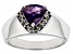 Purple Amethyst Rhodium Over Sterling Silver Men's Ring 1.53ctw