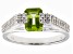 Green Peridot Rhodium Over Sterling Silver Men's Ring 1.92ctw