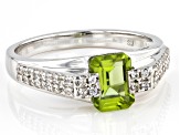 Green Peridot Rhodium Over Sterling Silver Men's Ring 1.92ctw
