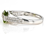 Green Peridot Rhodium Over Sterling Silver Men's Ring 1.92ctw