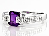 Purple Amethyst Rhodium Over Sterling Silver Men's Ring 1.84ctw