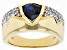 Blue Lab Created Sapphire 18k Yellow Gold Over Sterling Silver Men's Ring 2.52ctw