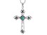Blue Composite Turquoise Sterling Silver Men's Cross Pendant With Chain
