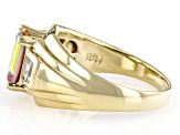 Multi Color Quartz 18k Yellow Gold Over Sterling Silver Men's Ring 2.73ctw