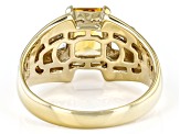 Yellow Citrine 18k Yellow Gold Over Sterling Silver Men's Ring 2.73ctw