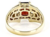 Red Garnet 18k Yellow Gold Over Sterling Silver Men's Ring 2.73ctw