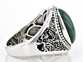 Green Malachite Sterling Silver Men's Tree of Life Ring