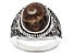 Brown Ammonite Sterling Silver Men's Tree of Life Ring