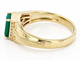 Green Onyx 18k Yellow Gold Over Sterling Silver Men's Ring 0.09ctw